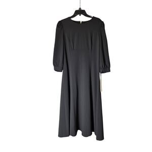 Calvin Klein A-Line Dress Black 3/4 Sleeve Elegant Zipper Womens Size 14 NEW